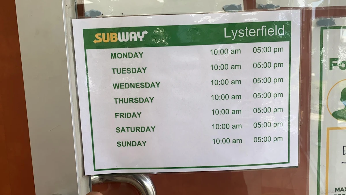Menu, Subway Lysterfield/Rowville