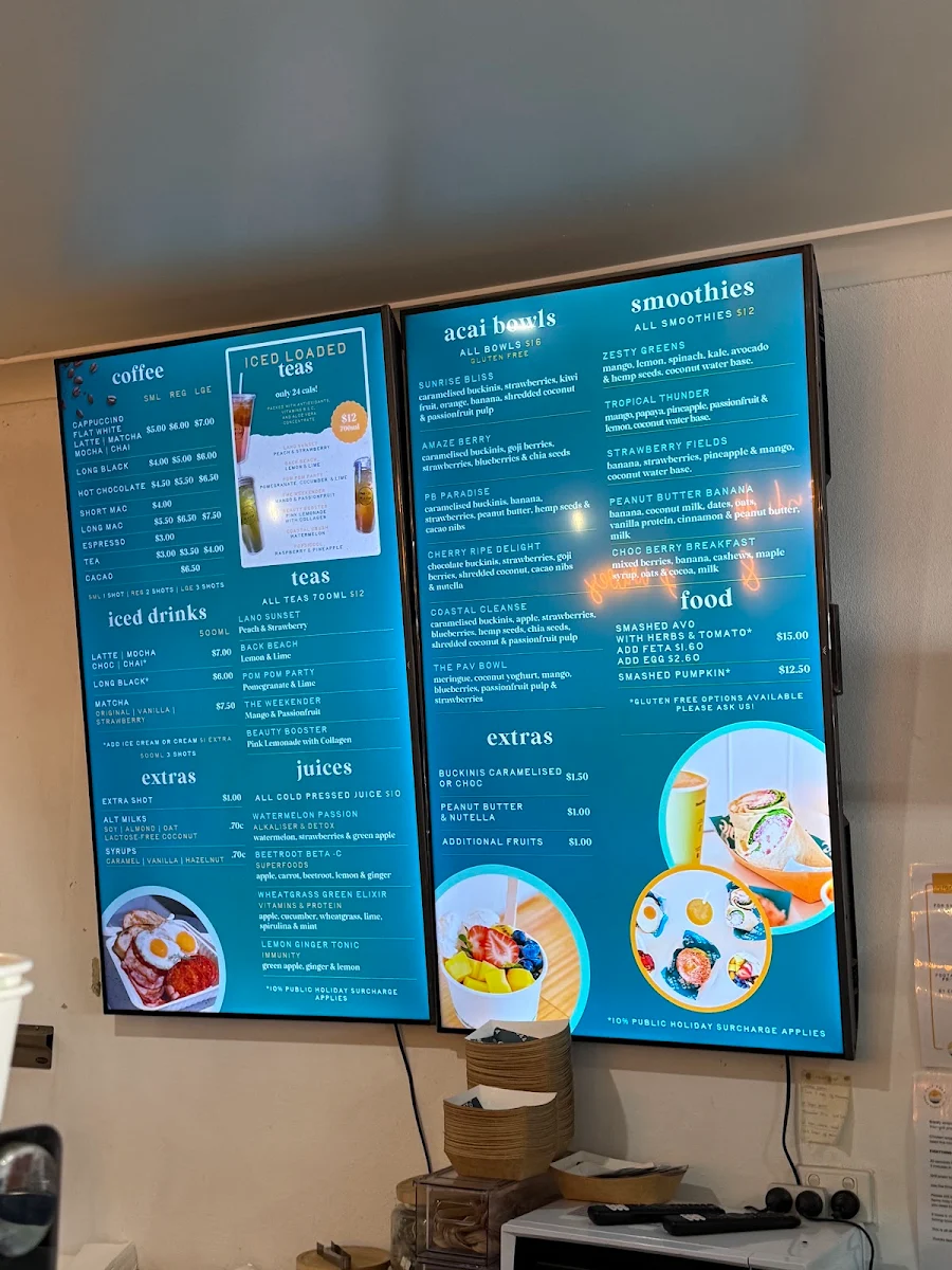 Menu, Café 6044