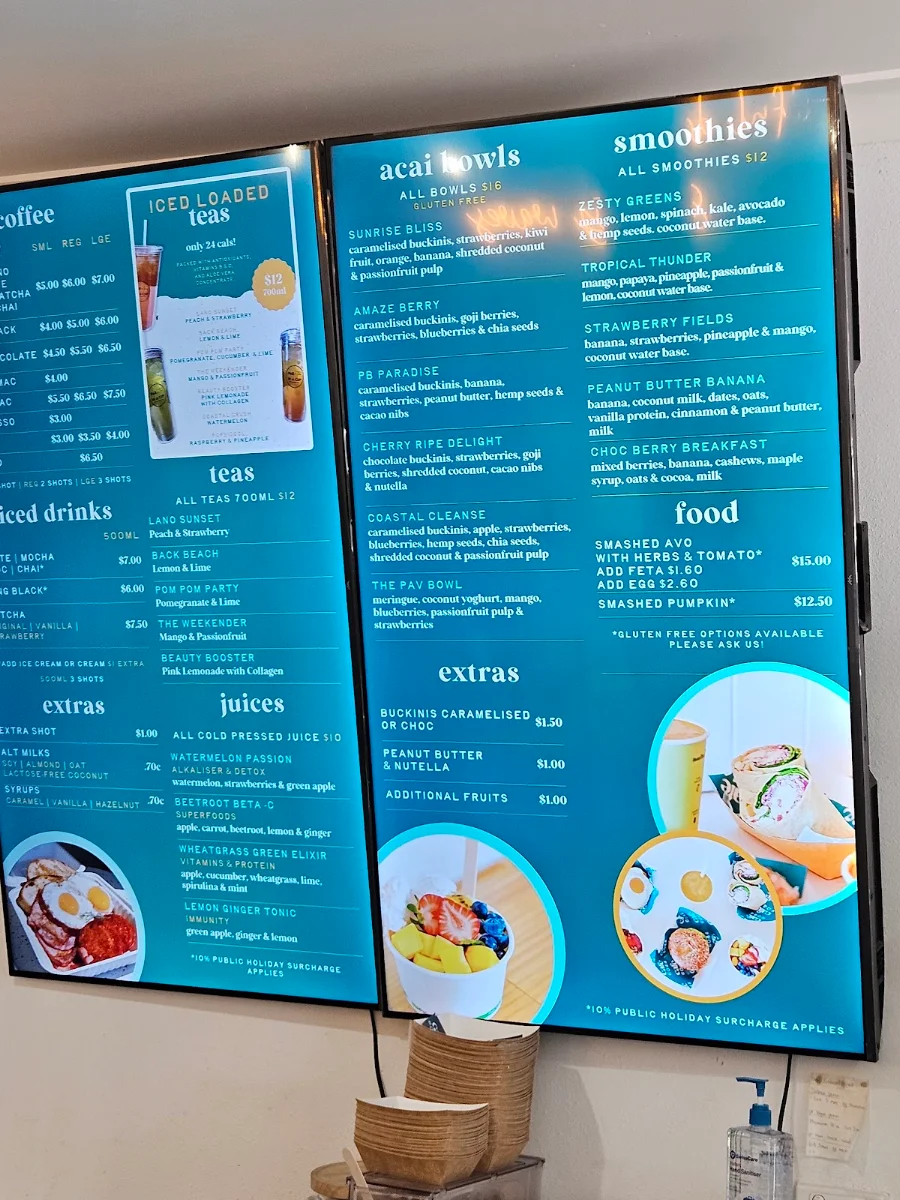 Menu, Café 6044