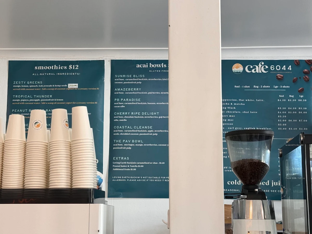 Menu, Café 6044