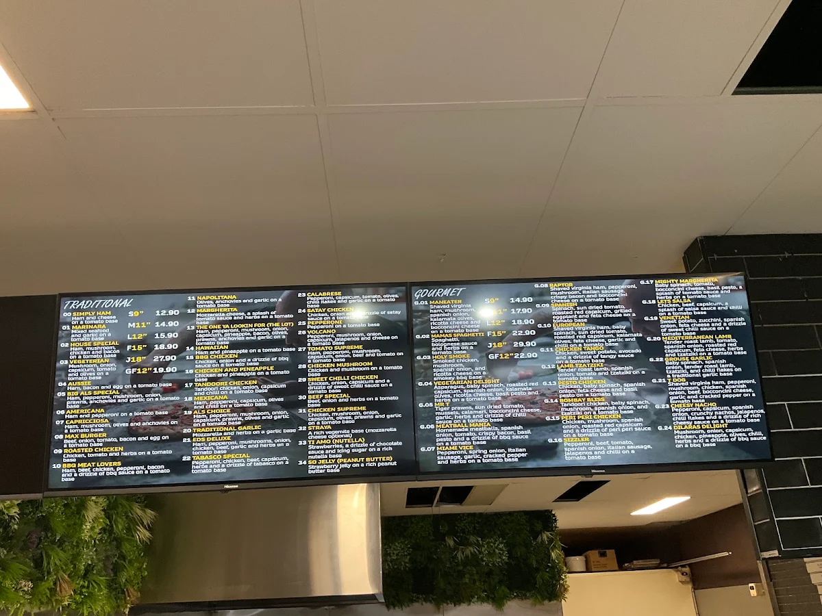 Menu, Big Al's Pizza Tecoma