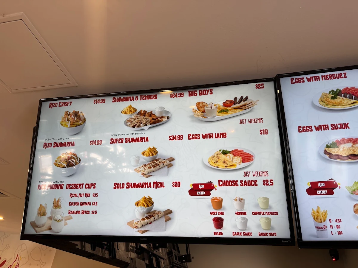 Menu, Charcoal Chooks