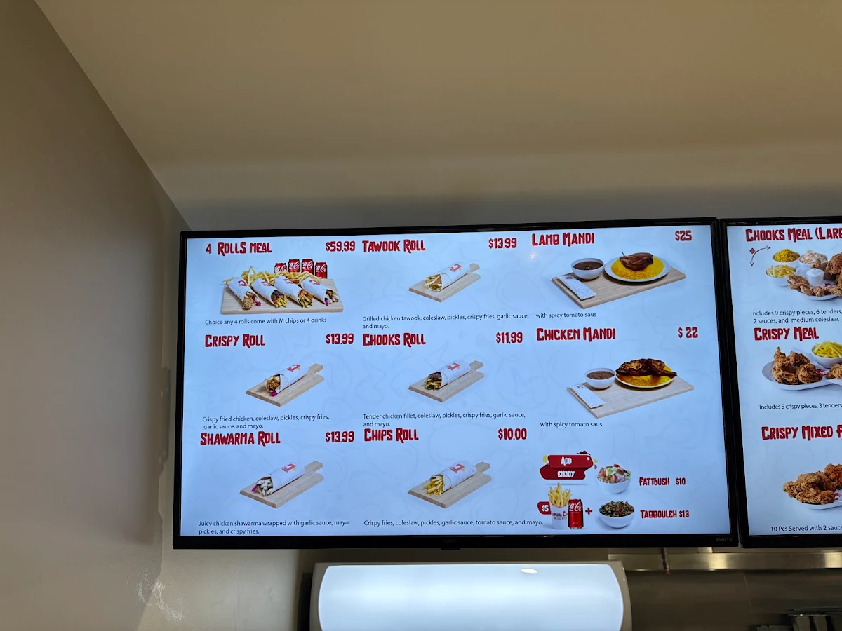 Menu, Charcoal Chooks