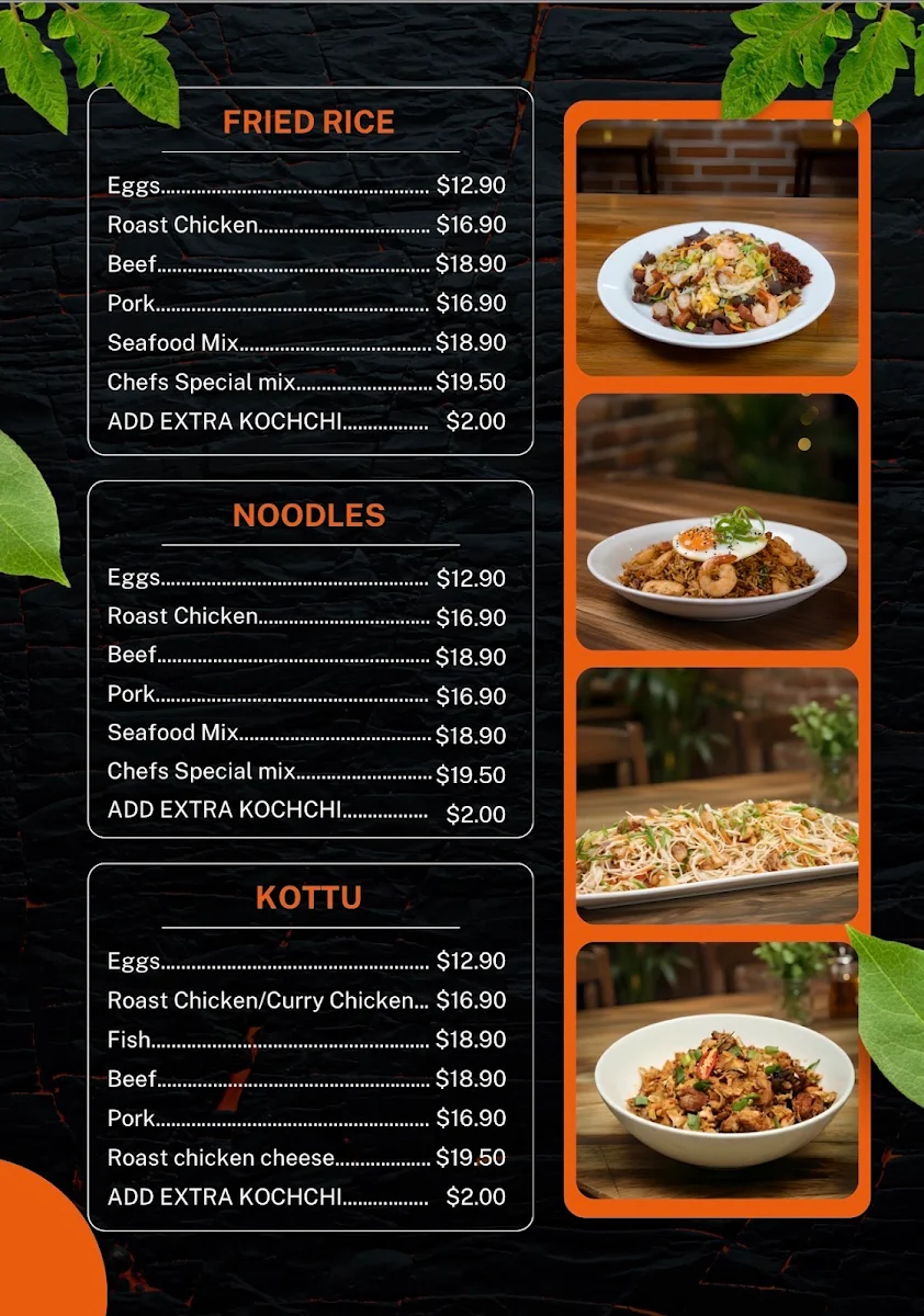 Menu, Rolanka Foods – Sri Lankan Cuisine