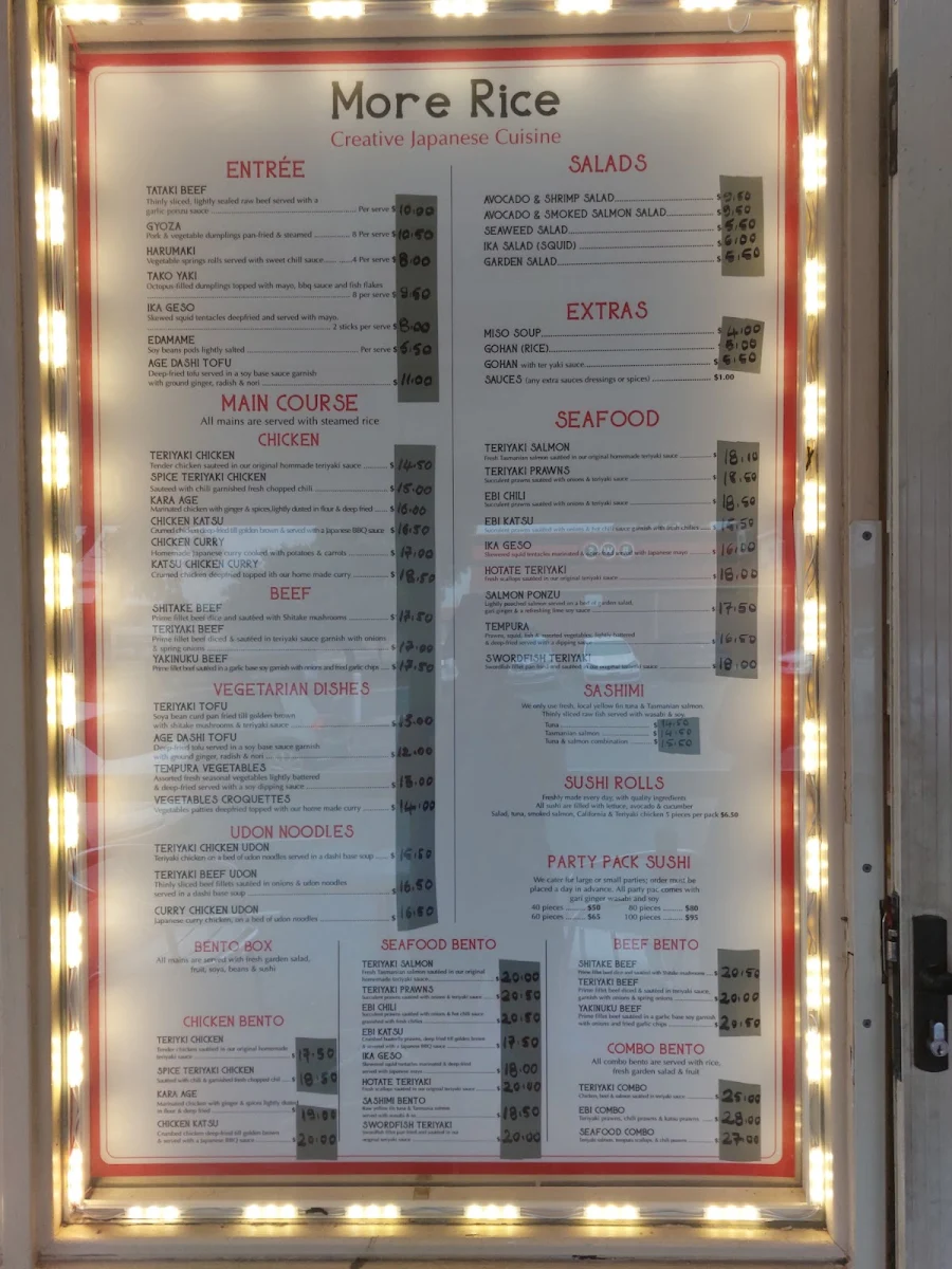 Menu, More Rice