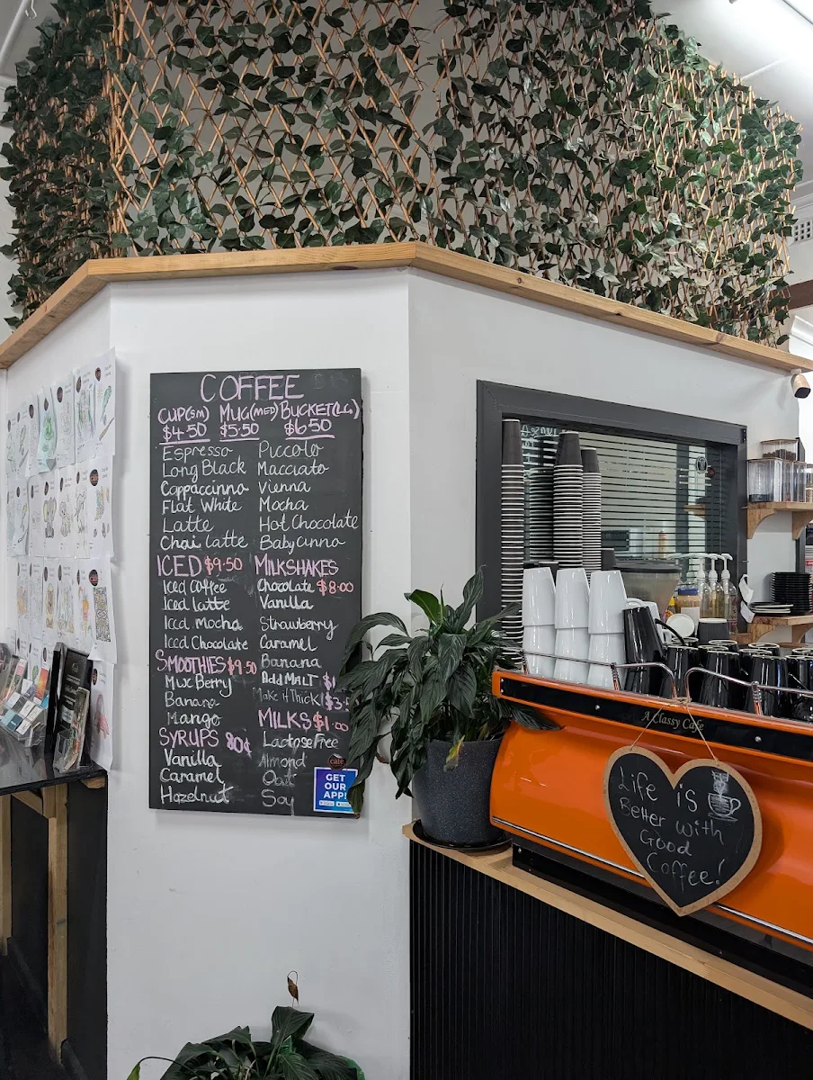 Menu, A Classy Cafe & Espresso Bar