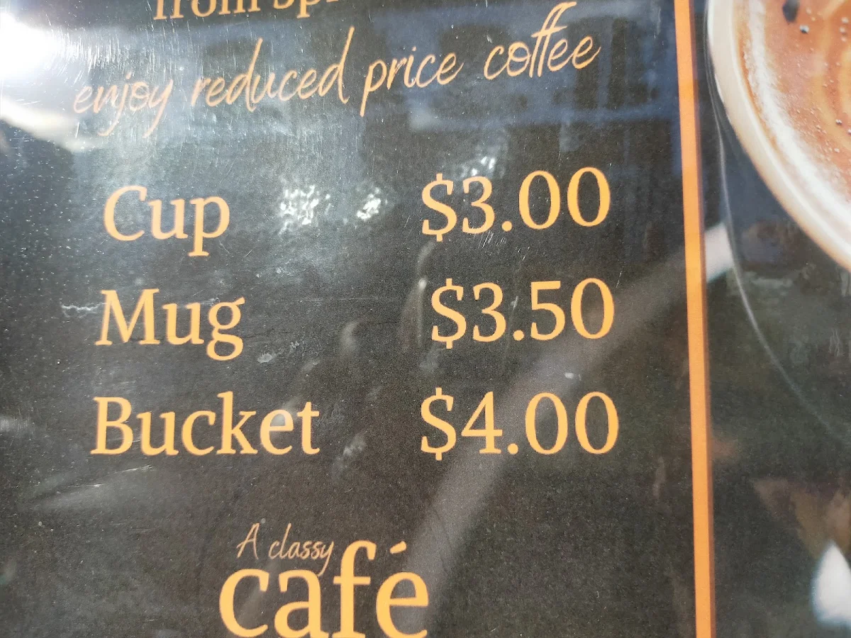 Menu, A Classy Cafe & Espresso Bar
