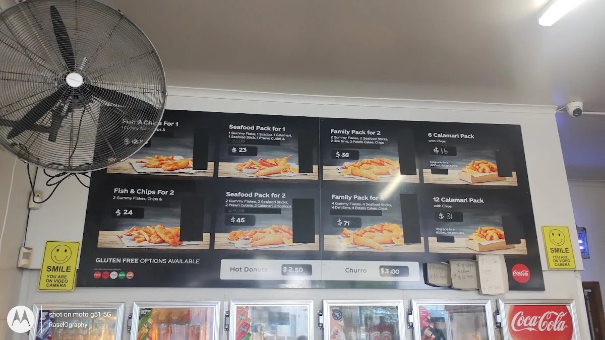 Menu, Footbridge Fish & Chips
