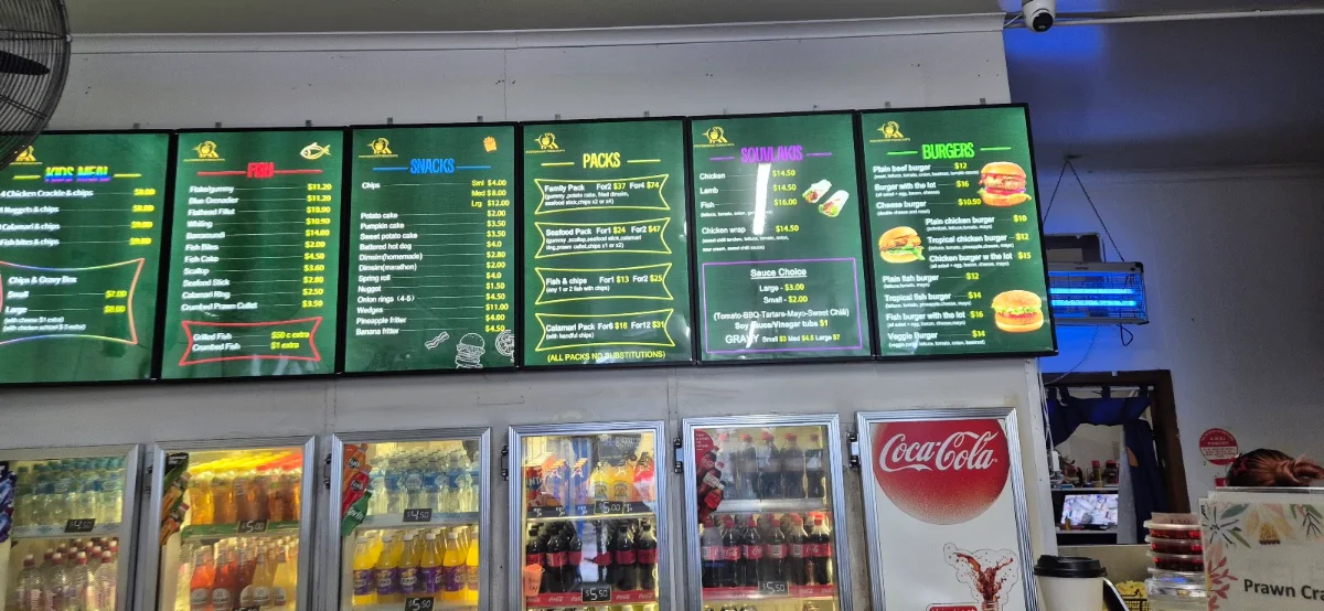 Menu, Footbridge Fish & Chips