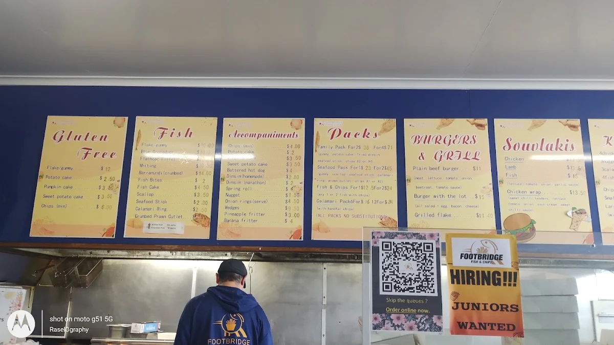 Menu, Footbridge Fish & Chips