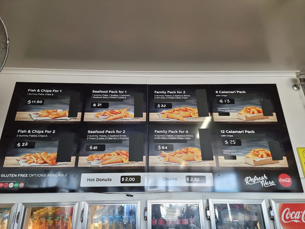 Menu, Footbridge Fish & Chips