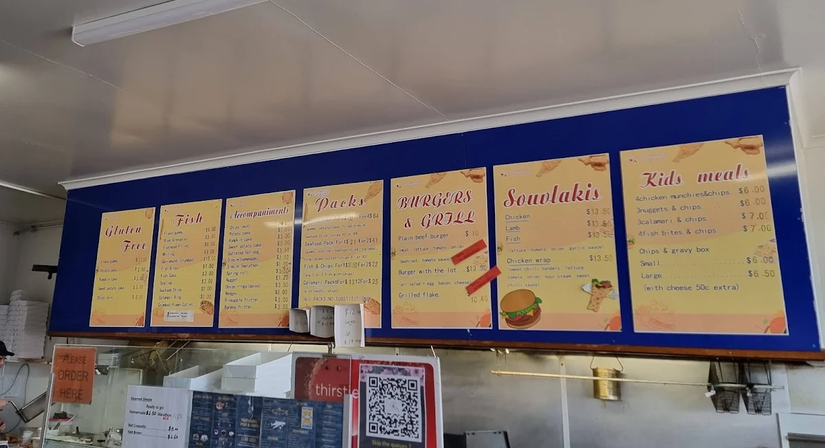 Menu, Footbridge Fish & Chips