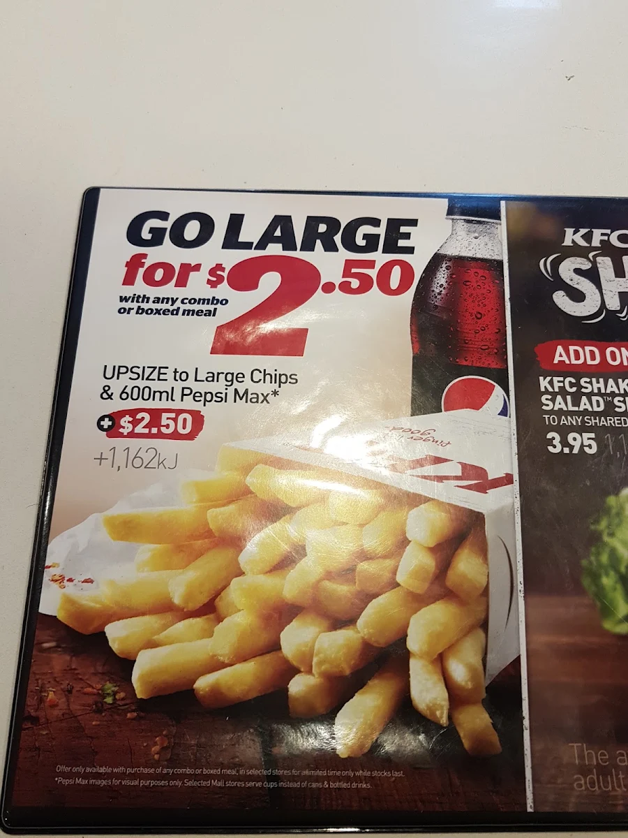 Menu, KFC Mayfield
