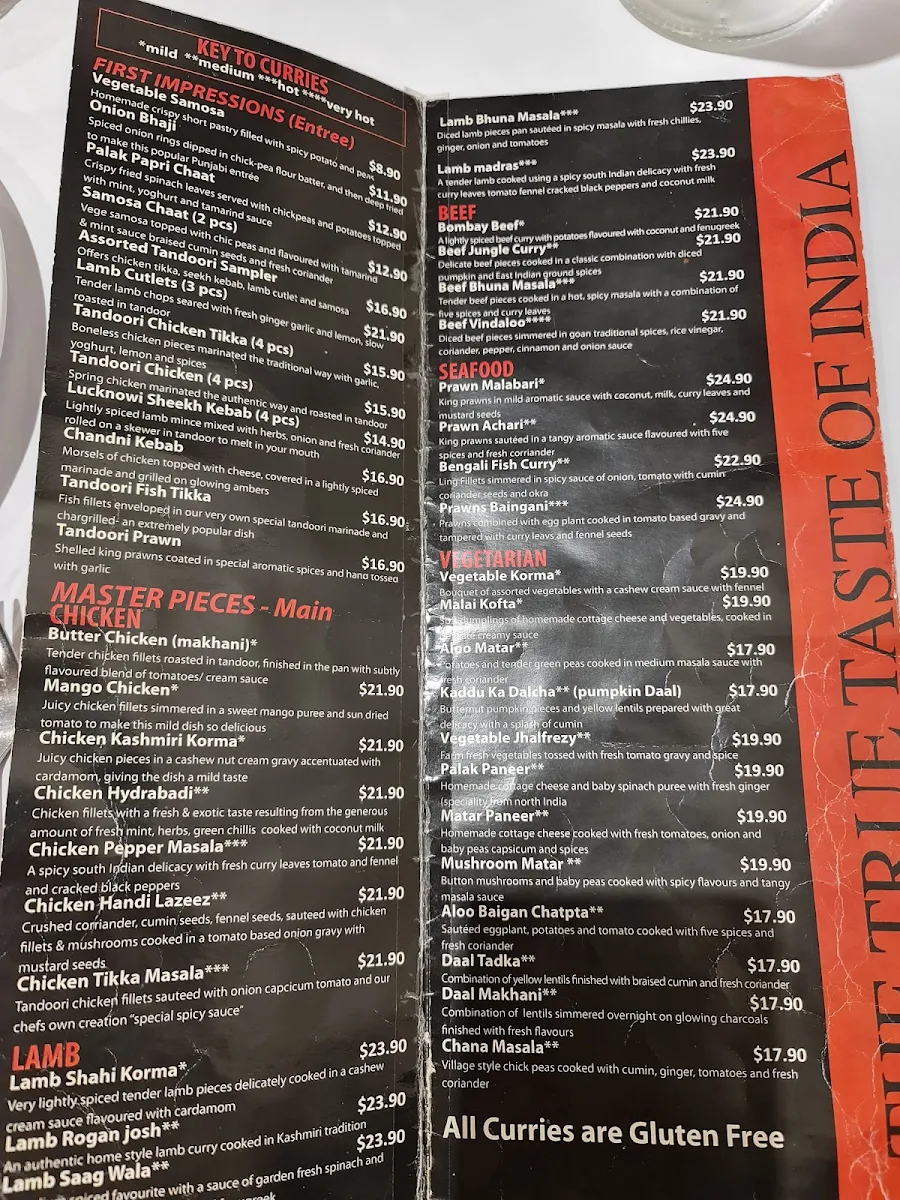 Menu, Jai Ho Indian Turramurra