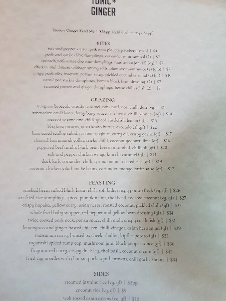 Menu, The Old Synagogue