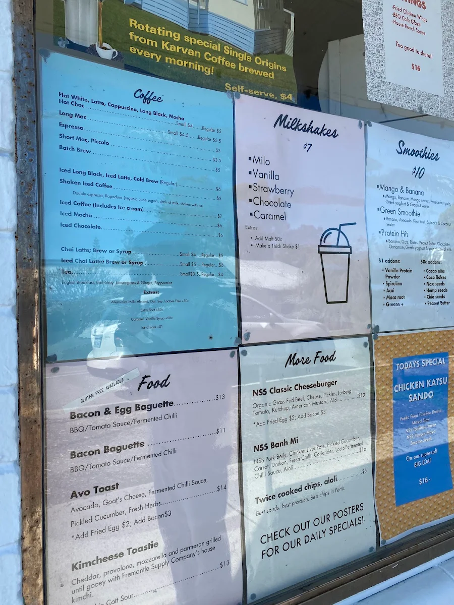 Menu, North Street Store