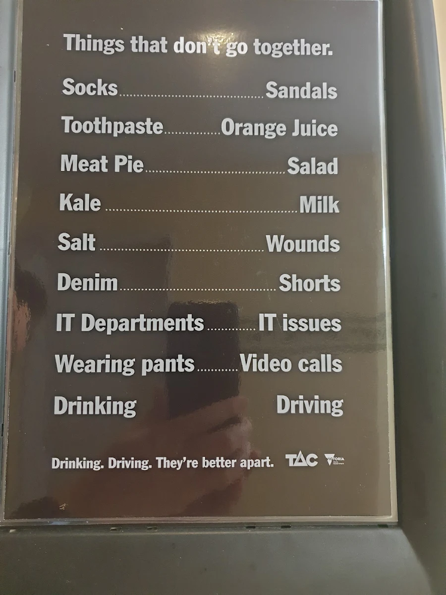 Menu, Berwick Inn Hotel