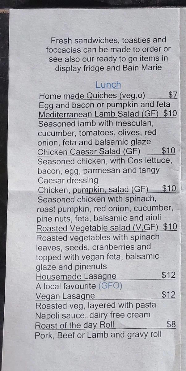Menu, Cafe 3869