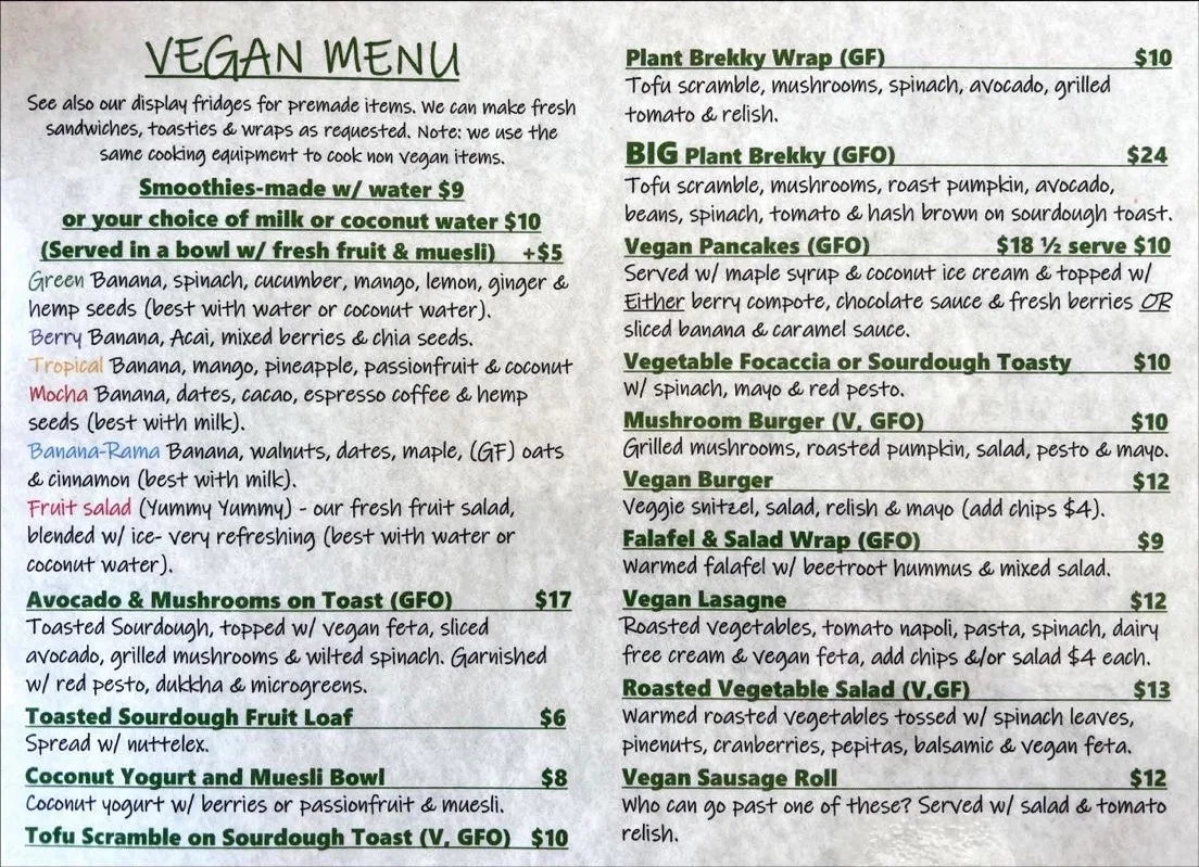 Menu, Cafe 3869