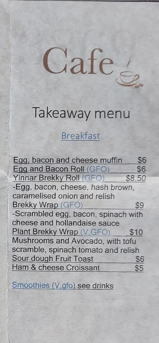 Menu, Cafe 3869