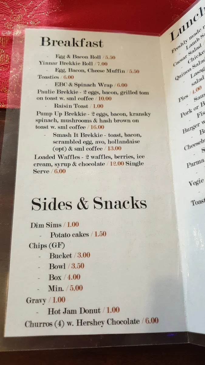 Menu, Cafe 3869