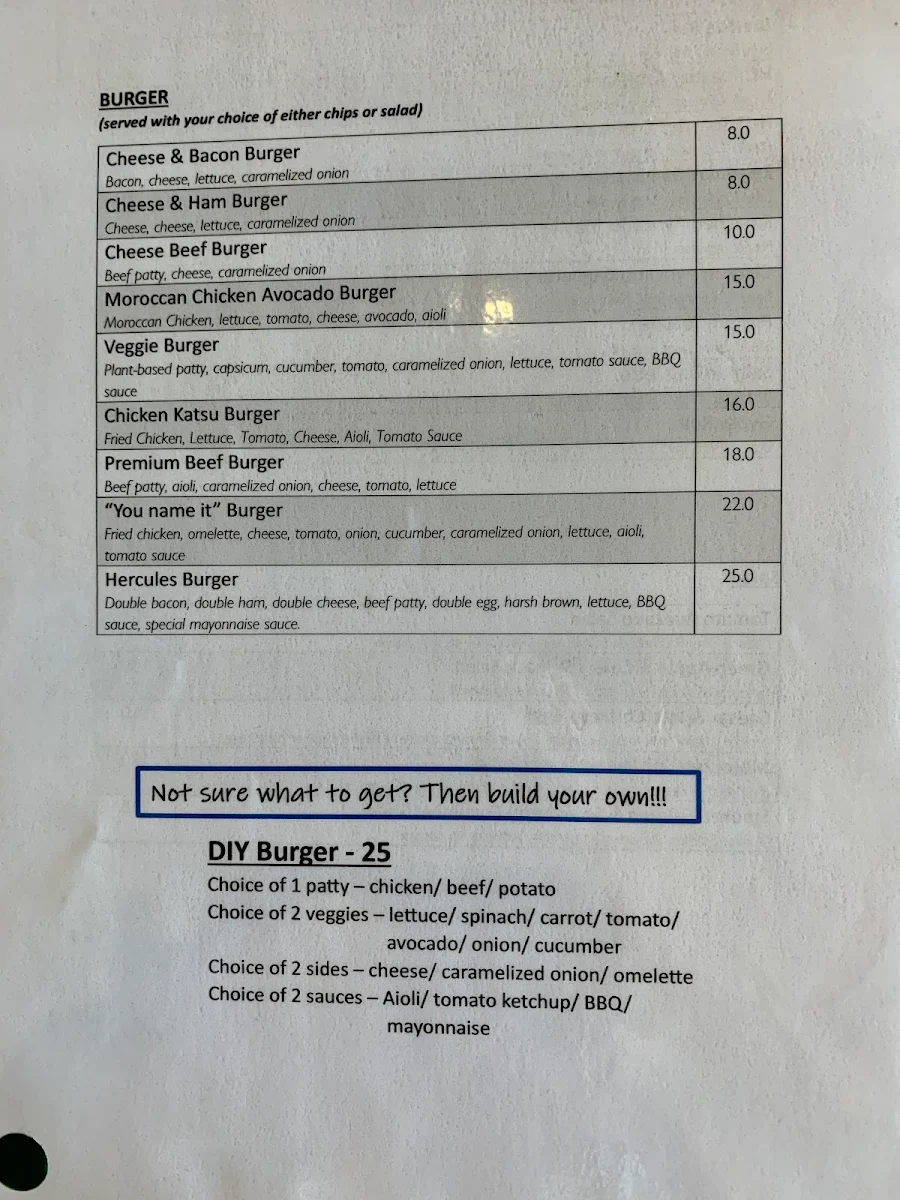 Menu, One Origin Specialty Coffee