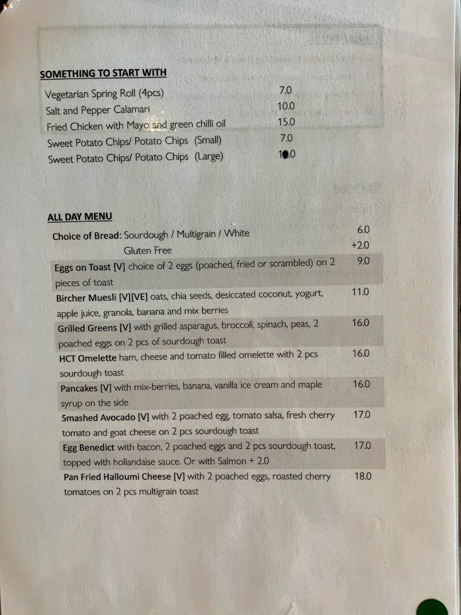 Menu, One Origin Specialty Coffee