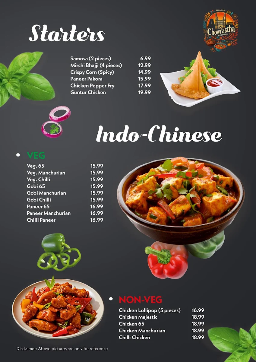 Menu, Chowrastha Indian Restaurant