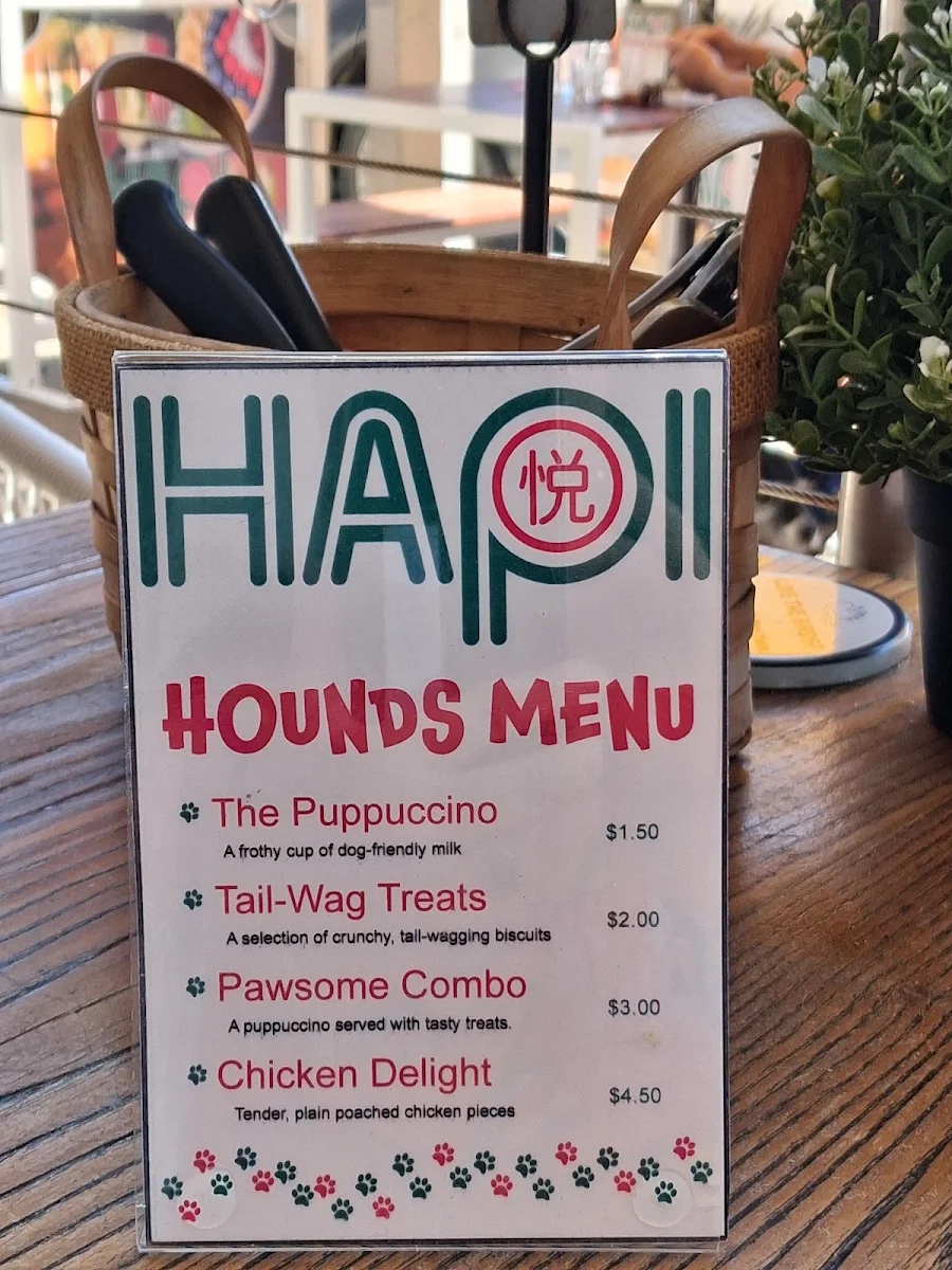 Menu, Hapi Cafe & Restaurant Dromana