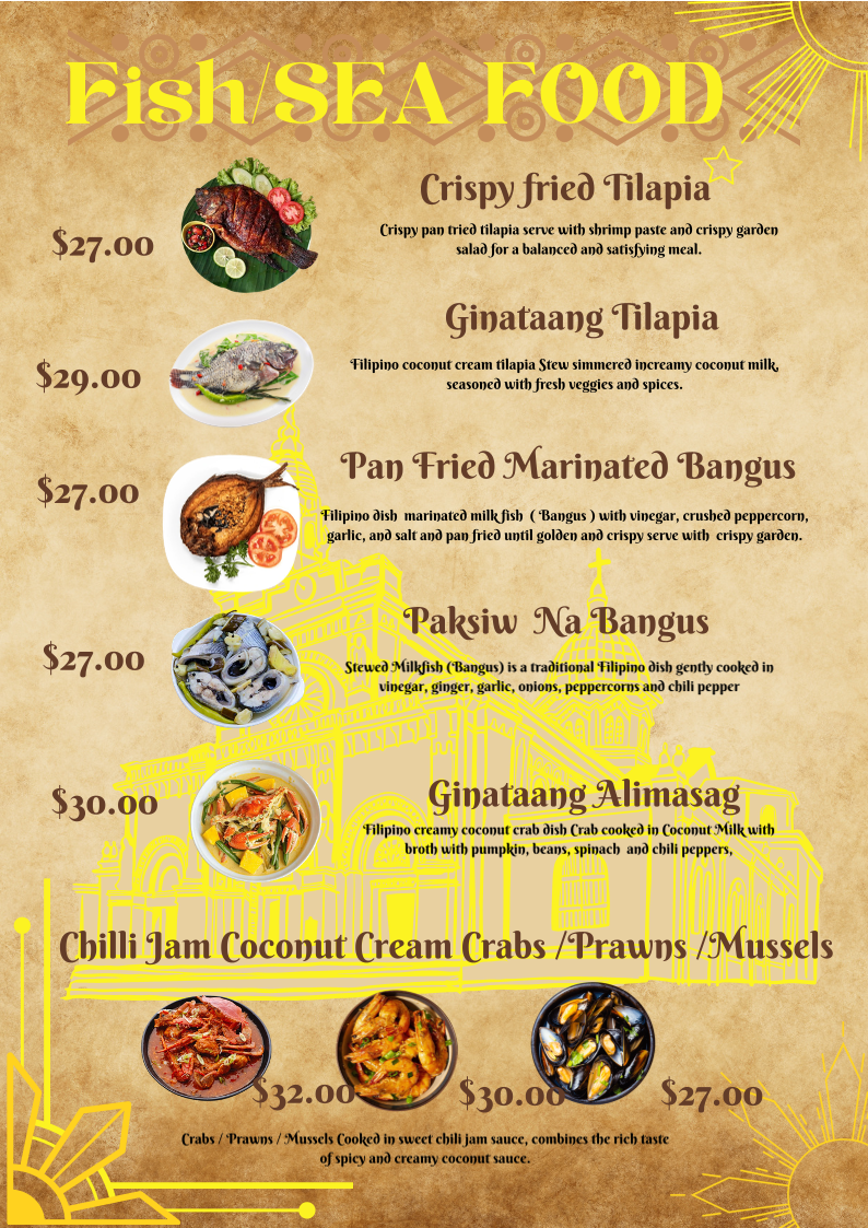 Menu, Pinoy Grill