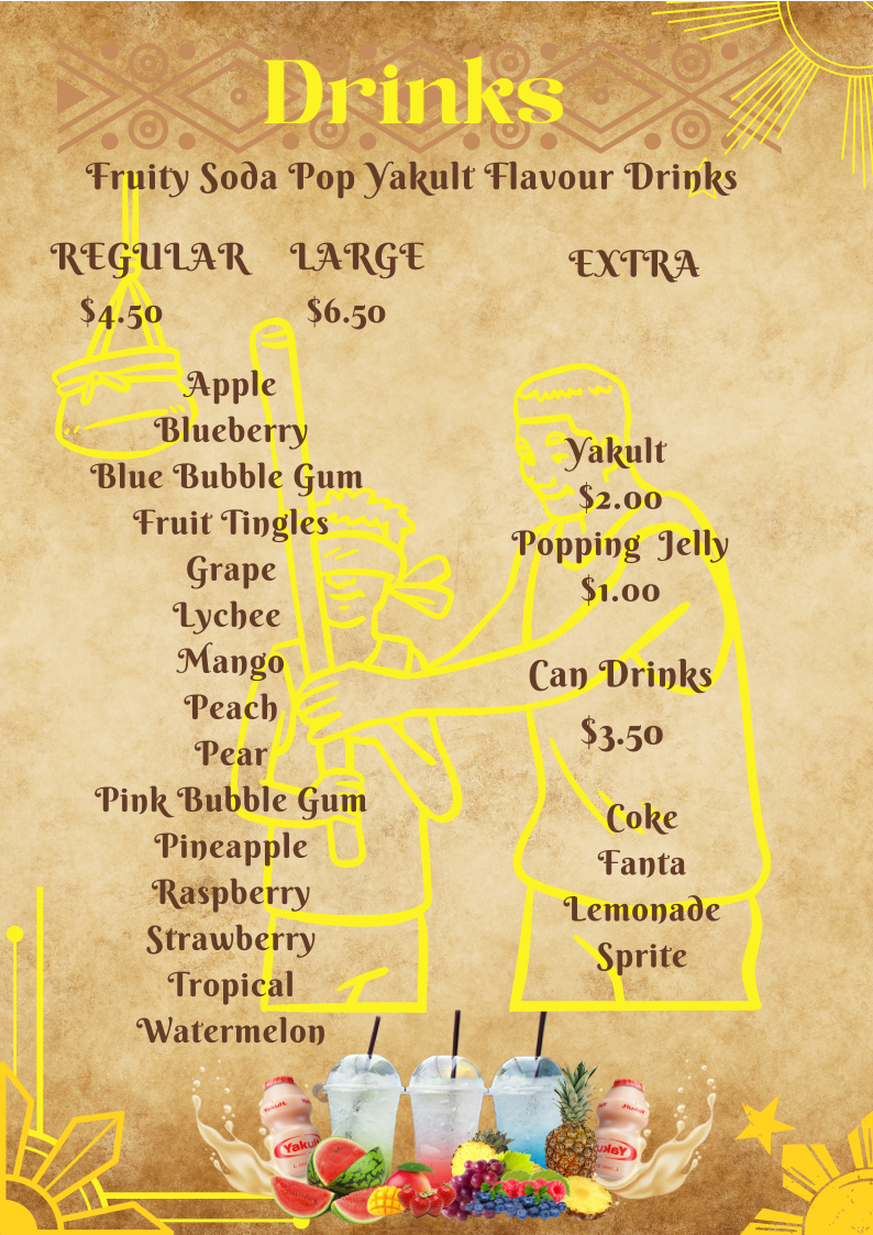 Menu, Pinoy Grill