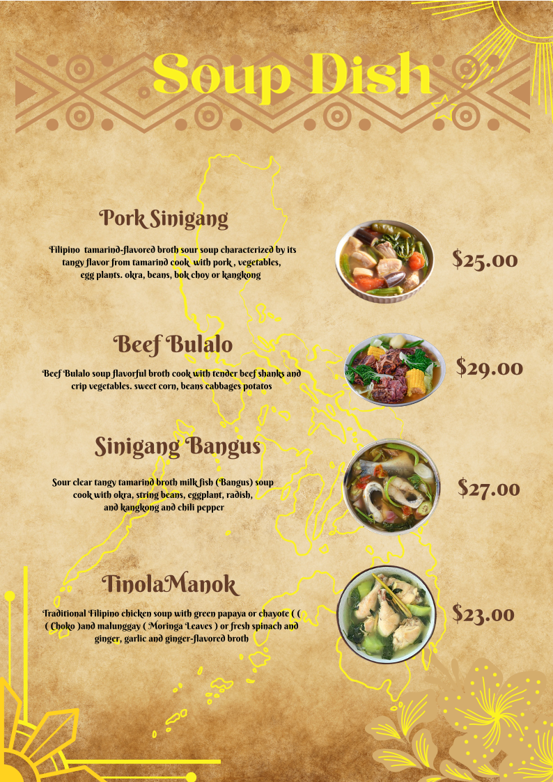 Menu, Pinoy Grill