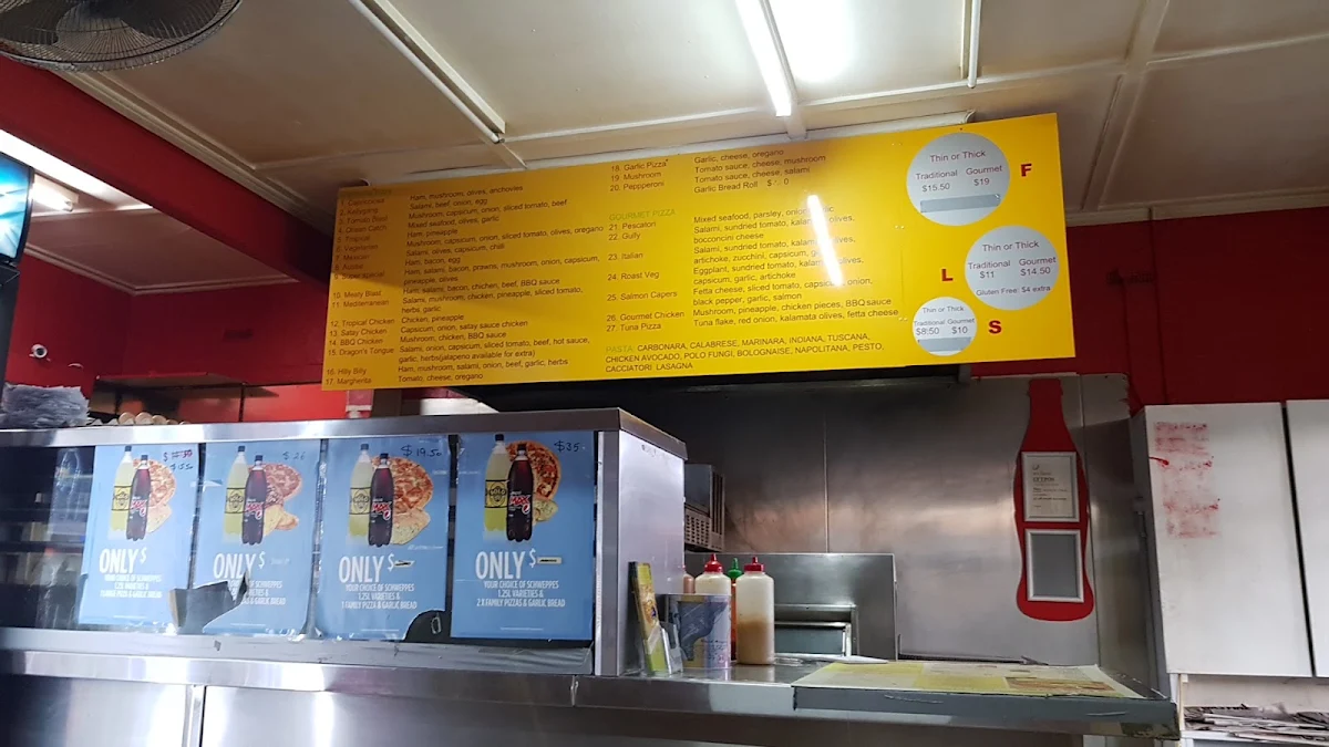 Menu, Oban Road Pizza