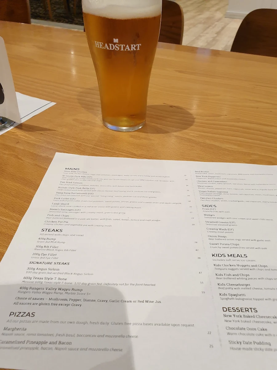 Menu, Pimpama Tavern