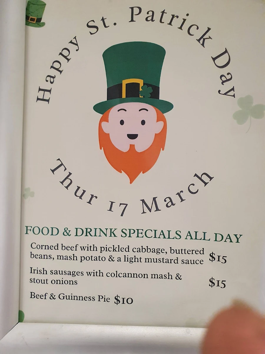 Menu, Pimpama Tavern