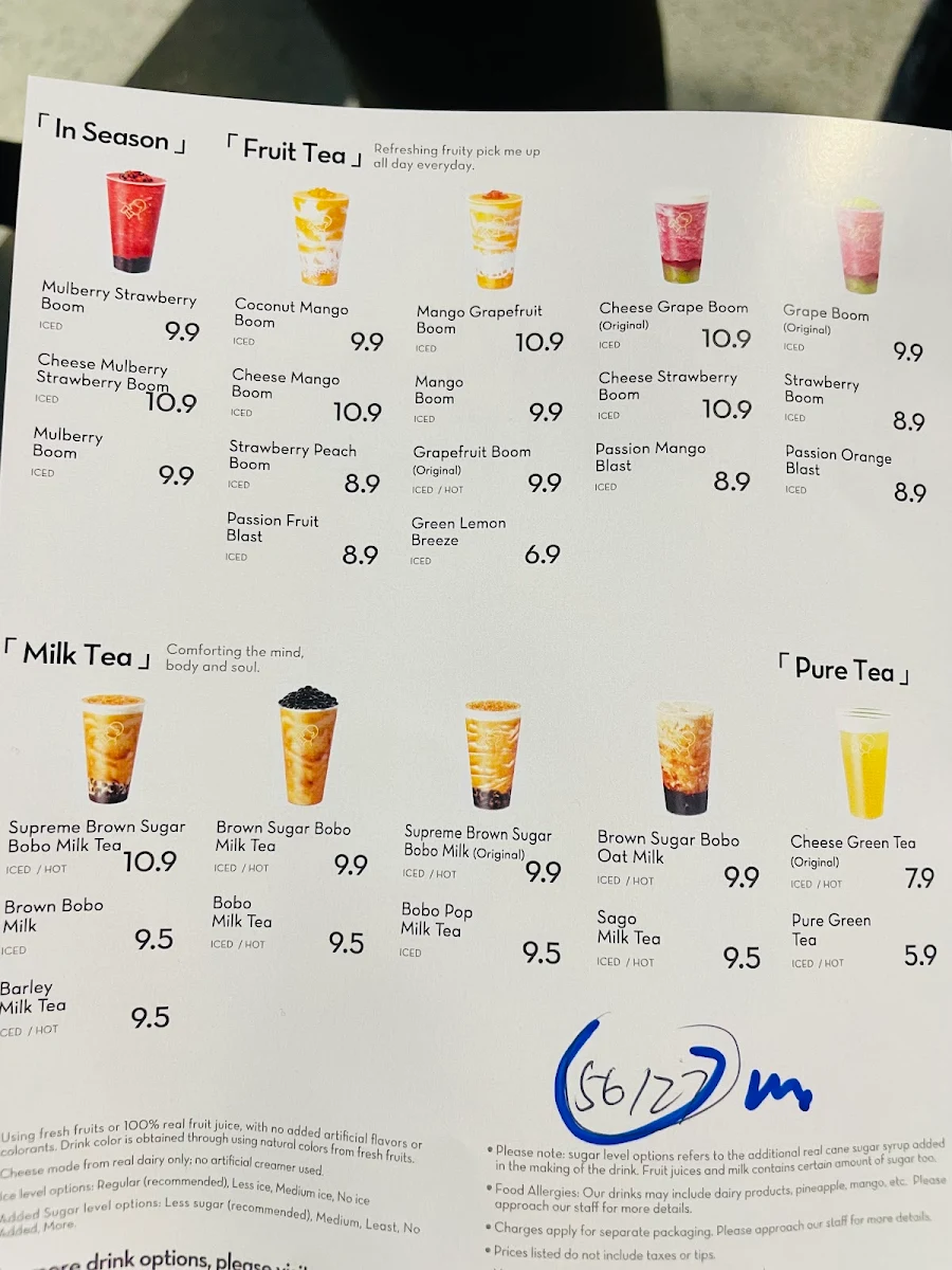 Menu, HEYTEA(George Street)
