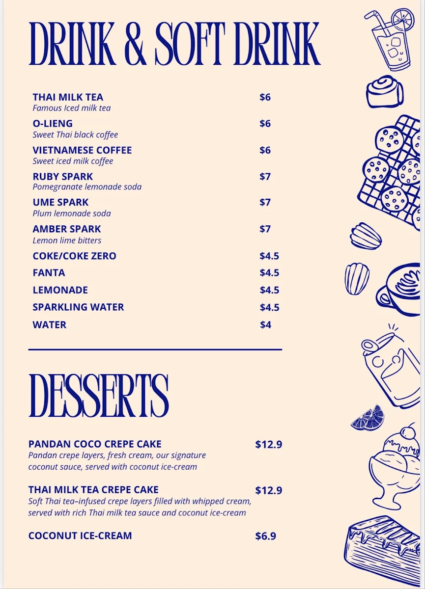 Menu, Crave Lab Thai Restaurant