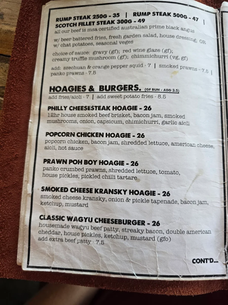 Menu, Old Mr Rabbit