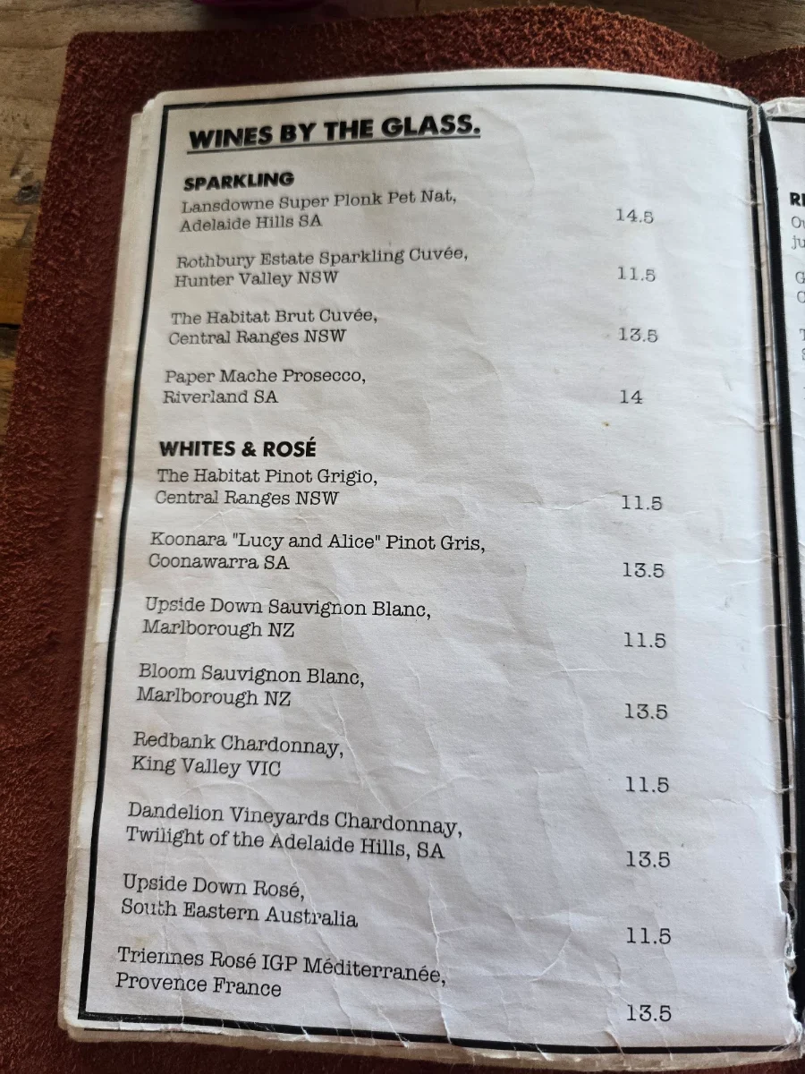 Menu, Old Mr Rabbit