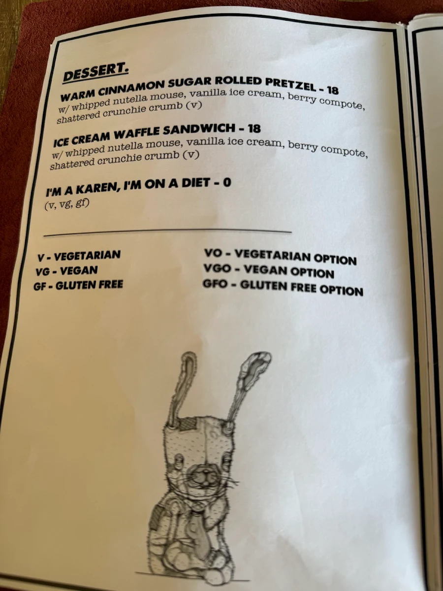 Menu, Old Mr Rabbit