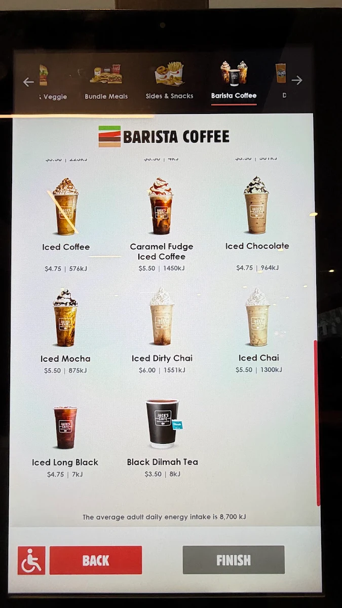 Menu, Hungry Jack's Burgers Elizabeth Street