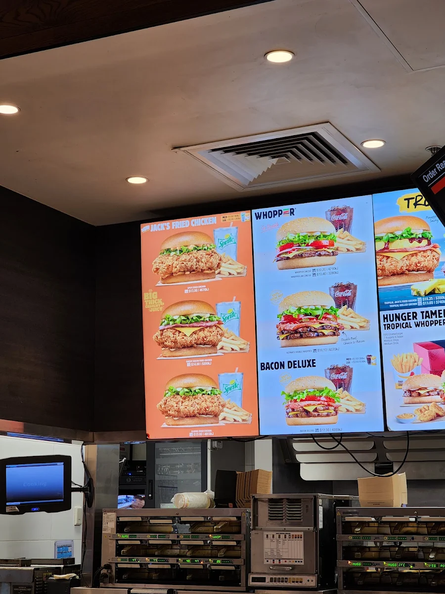 Menu, Hungry Jack's Burgers Elizabeth Street