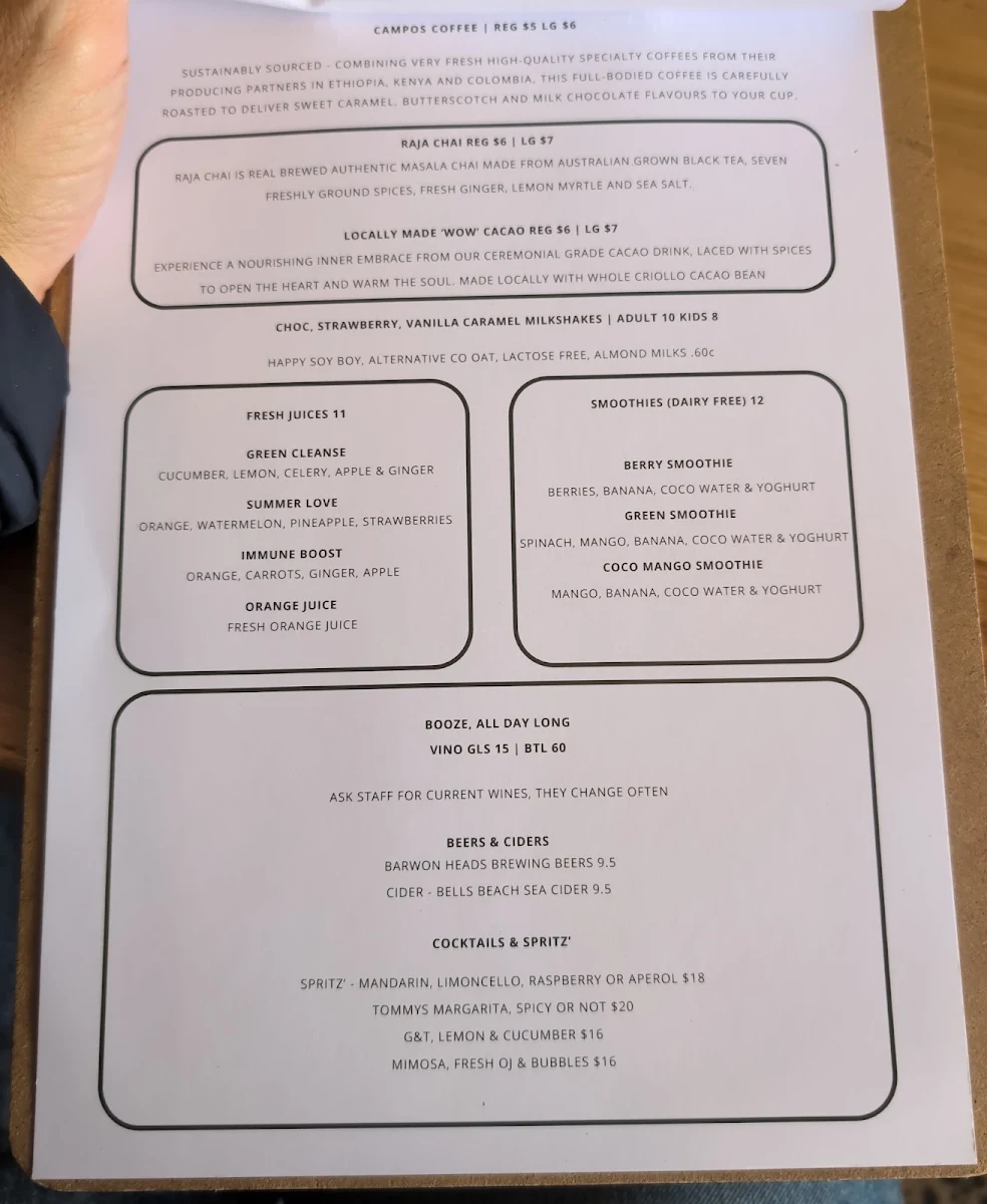 Menu, Early Nancy