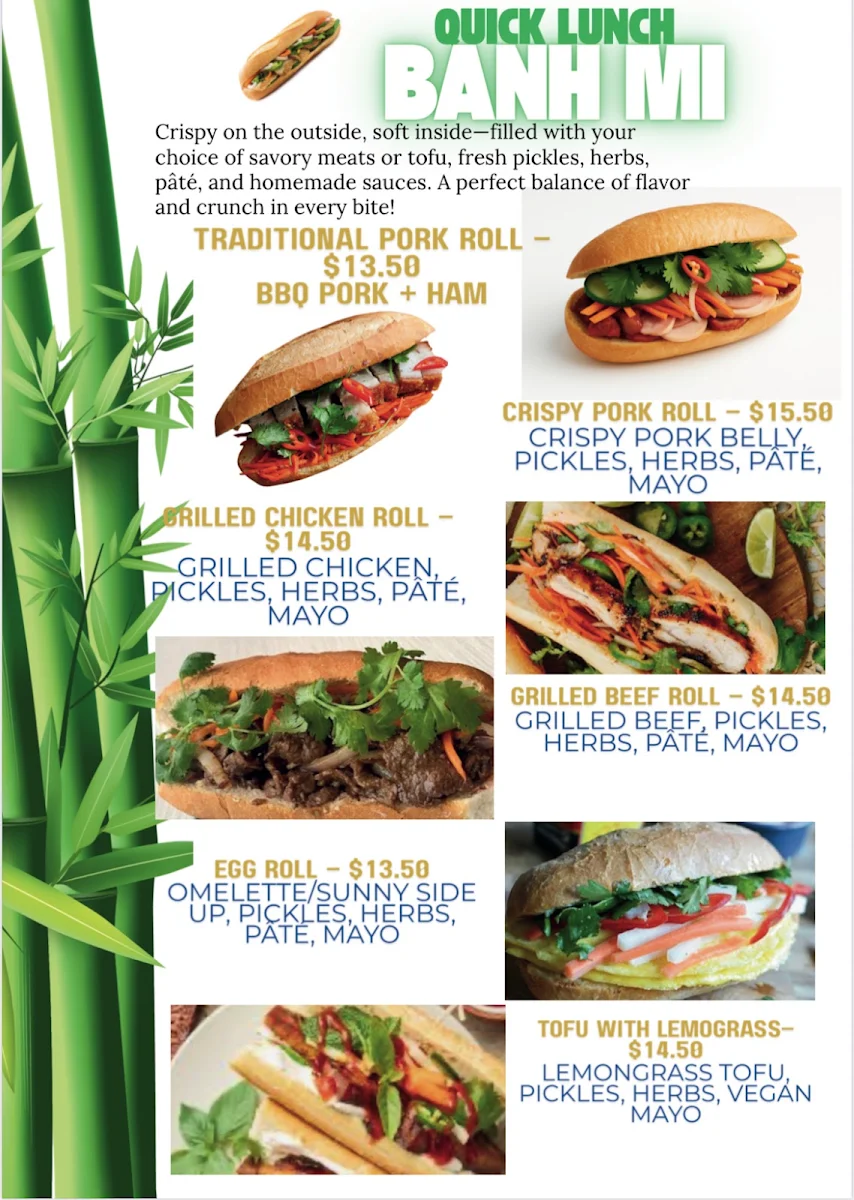 Menu, Saigon Cuisine Corner