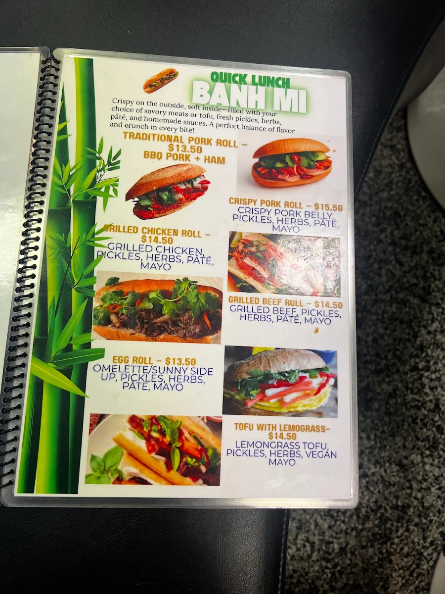 Menu, Saigon Cuisine Corner