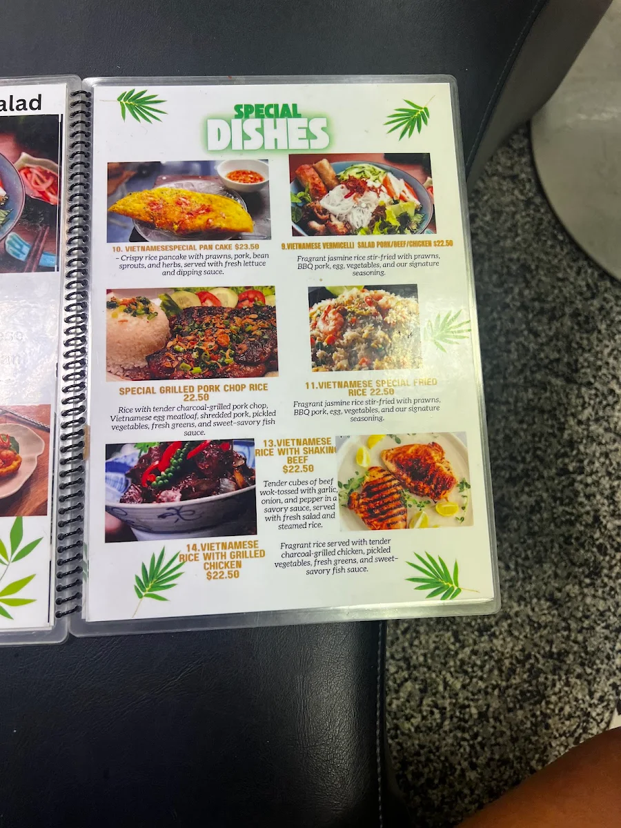 Menu, Saigon Cuisine Corner