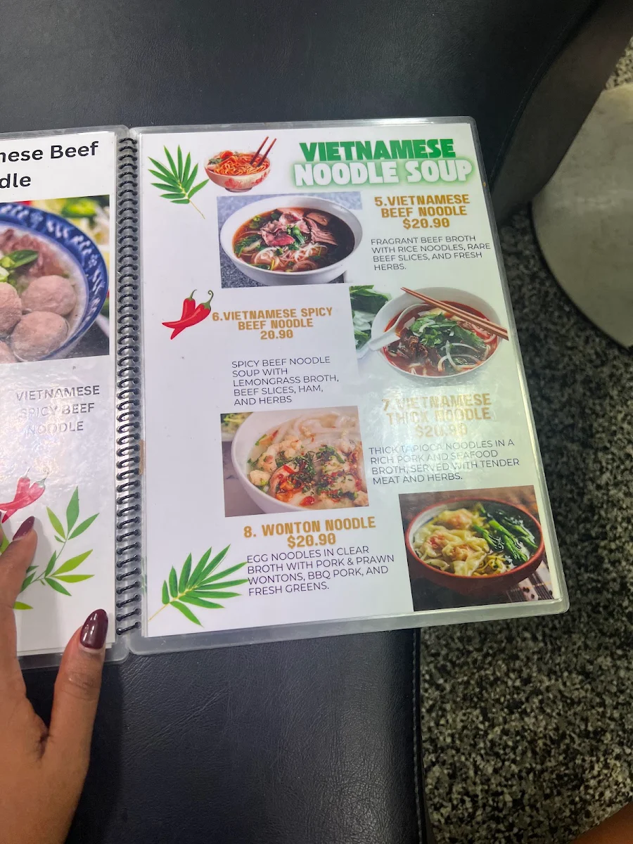 Menu, Saigon Cuisine Corner