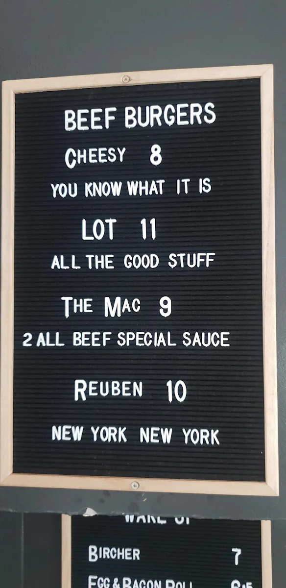 Menu, HOVE.