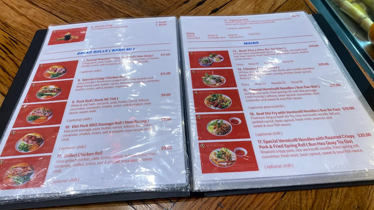 Menu, Thuy Vietnamese Street Food