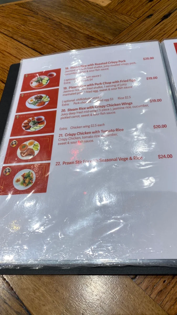 Menu, Thuy Vietnamese Street Food